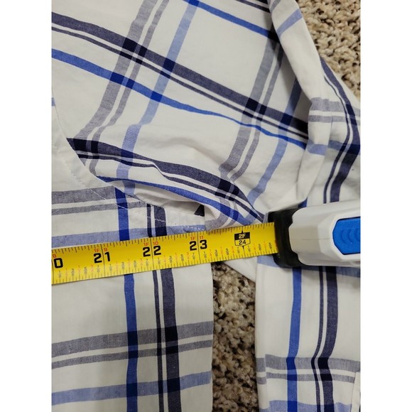 Double Pump Long Sleeve Button Down Shirt White Blue Stripe Men's L 100% Cotton - Picture 5 of 7
